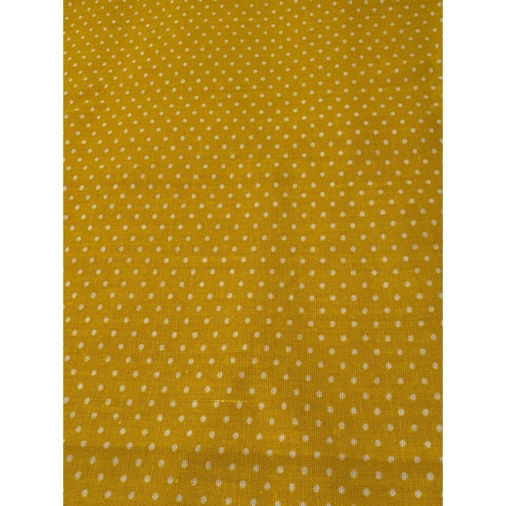 Yellow Polka Dot Fabric 16" x 38" Cotton Sewing Quilting Craft Material